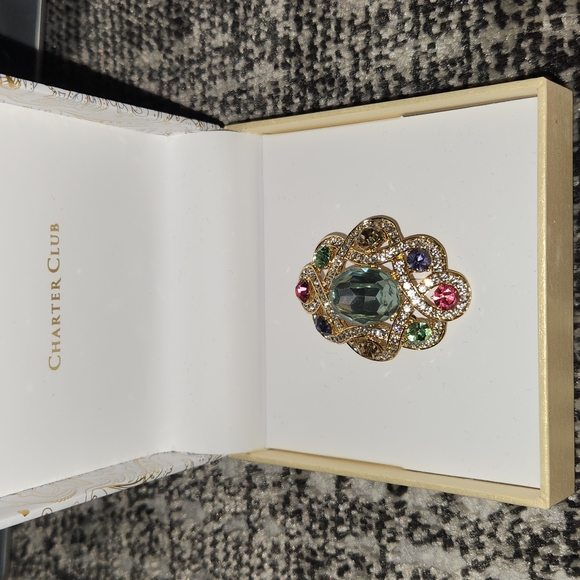 Charter Club Gold-Tone Crystal Statement Pin - Picture 1 of 3